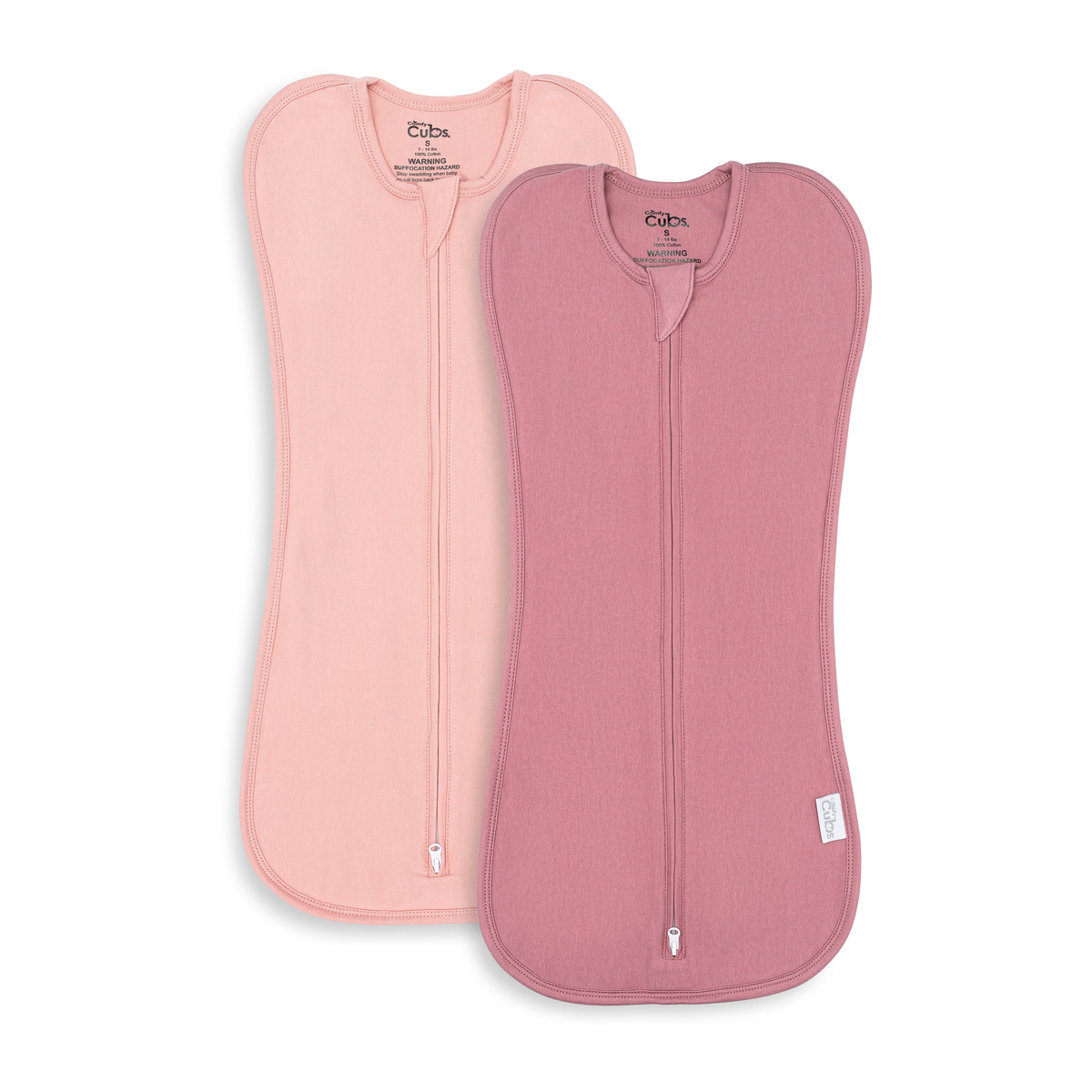 2 Easy Zipper Swaddle Blankets 0-3m