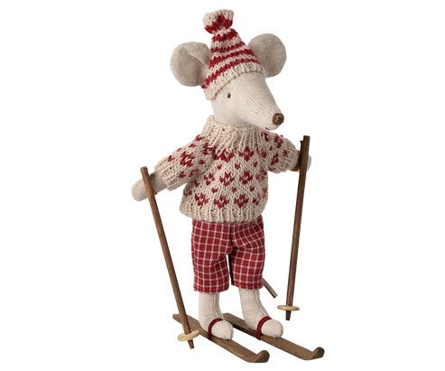 Winter Mouse Ski Mum Red