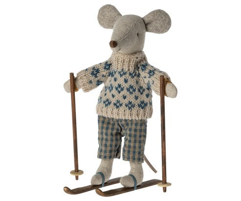 Winter Mouse Ski Dad Blue
