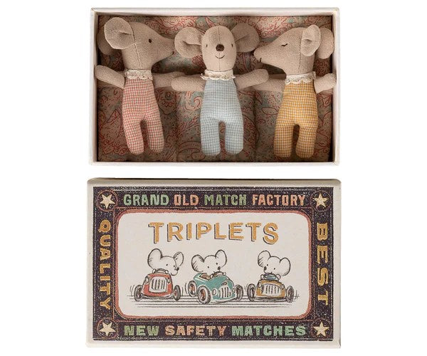 Triplets Baby Mice in Matchbox