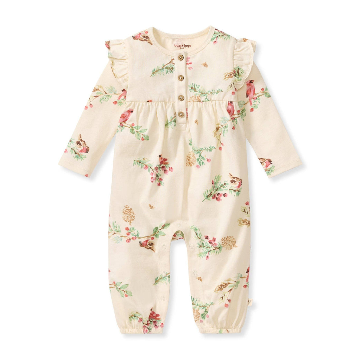 Winter Birds Baby Girls Jumpsuit