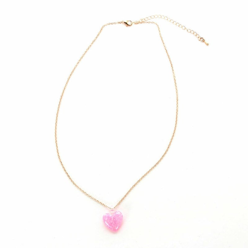 Boutique Glitter Heart Necklac