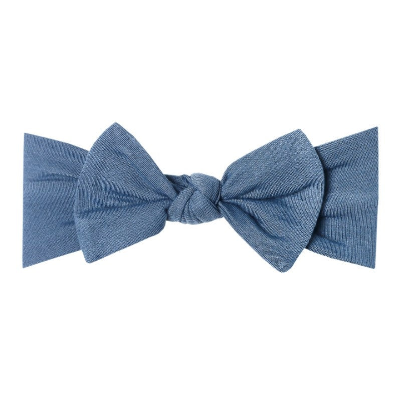 Knit Headband Bow Steel