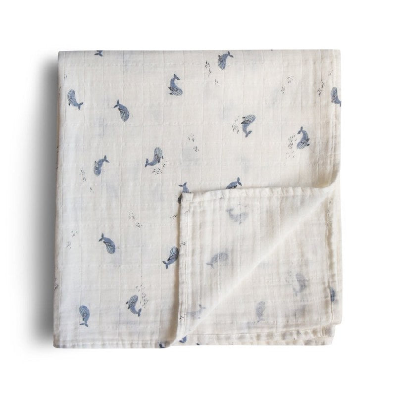 Muslin Swaddle Whales