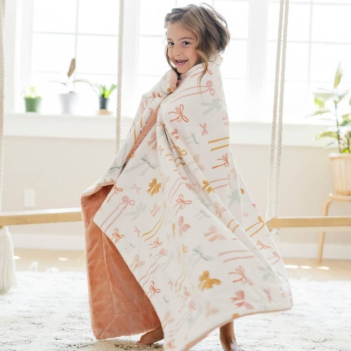 Minky Lush Toddler Blanket Bow