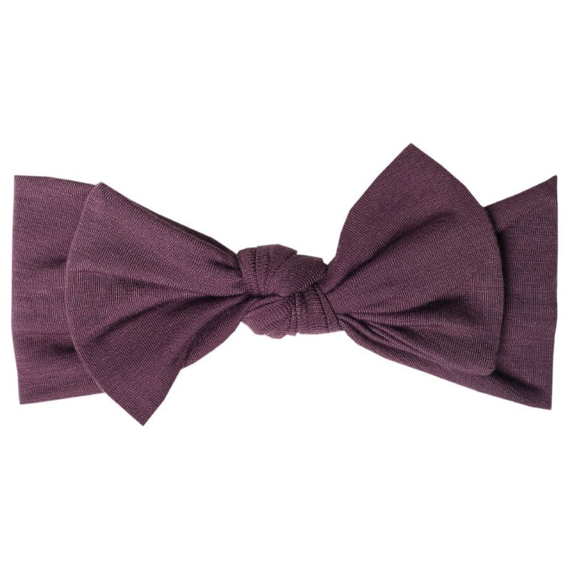 Knit Headband Bow Plum