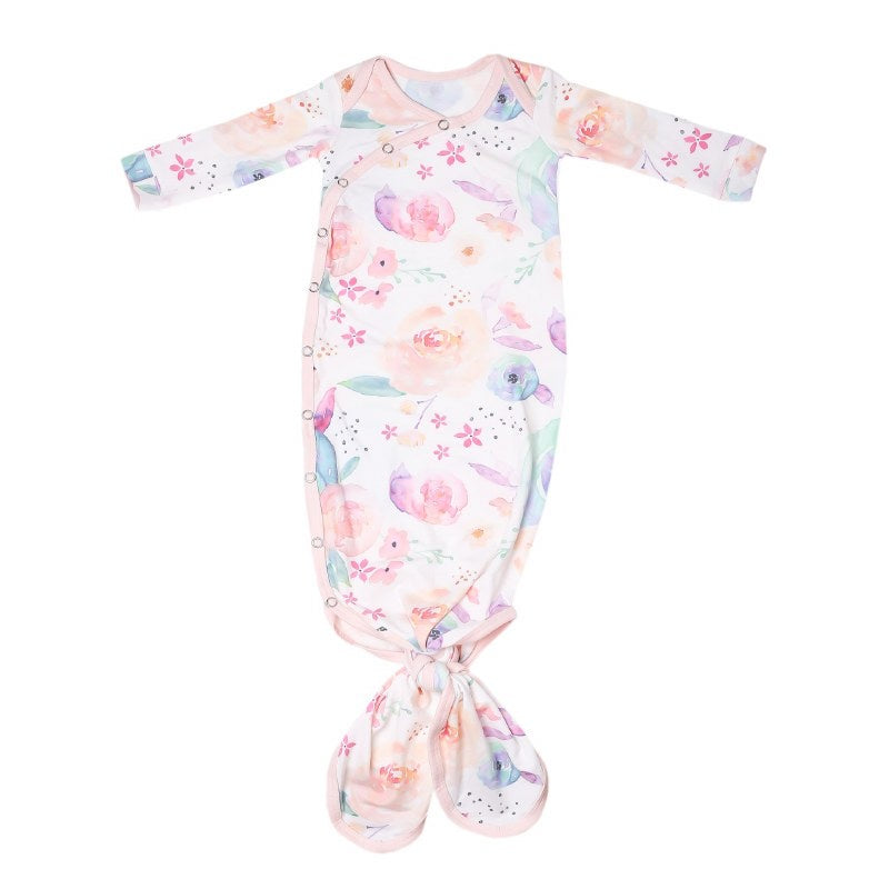 NEWBORN KNOTTED GOWN - BLOOM