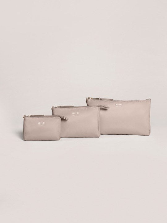 3-Piece Pouch Set Taupe