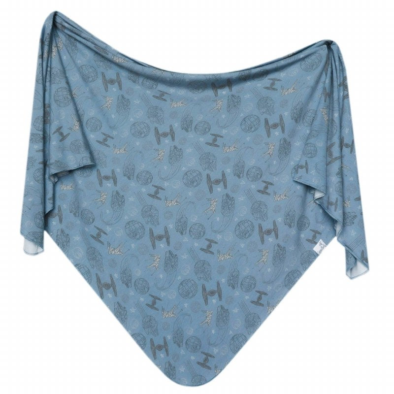 KNIT SWADDLE BLANKET - STARSHIPS