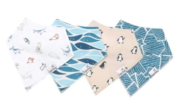 4 PACK BABY BANDANA BIBS - ARCTIC WONDER
