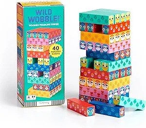 Wild Wobble! Wooden Tumbling Tower