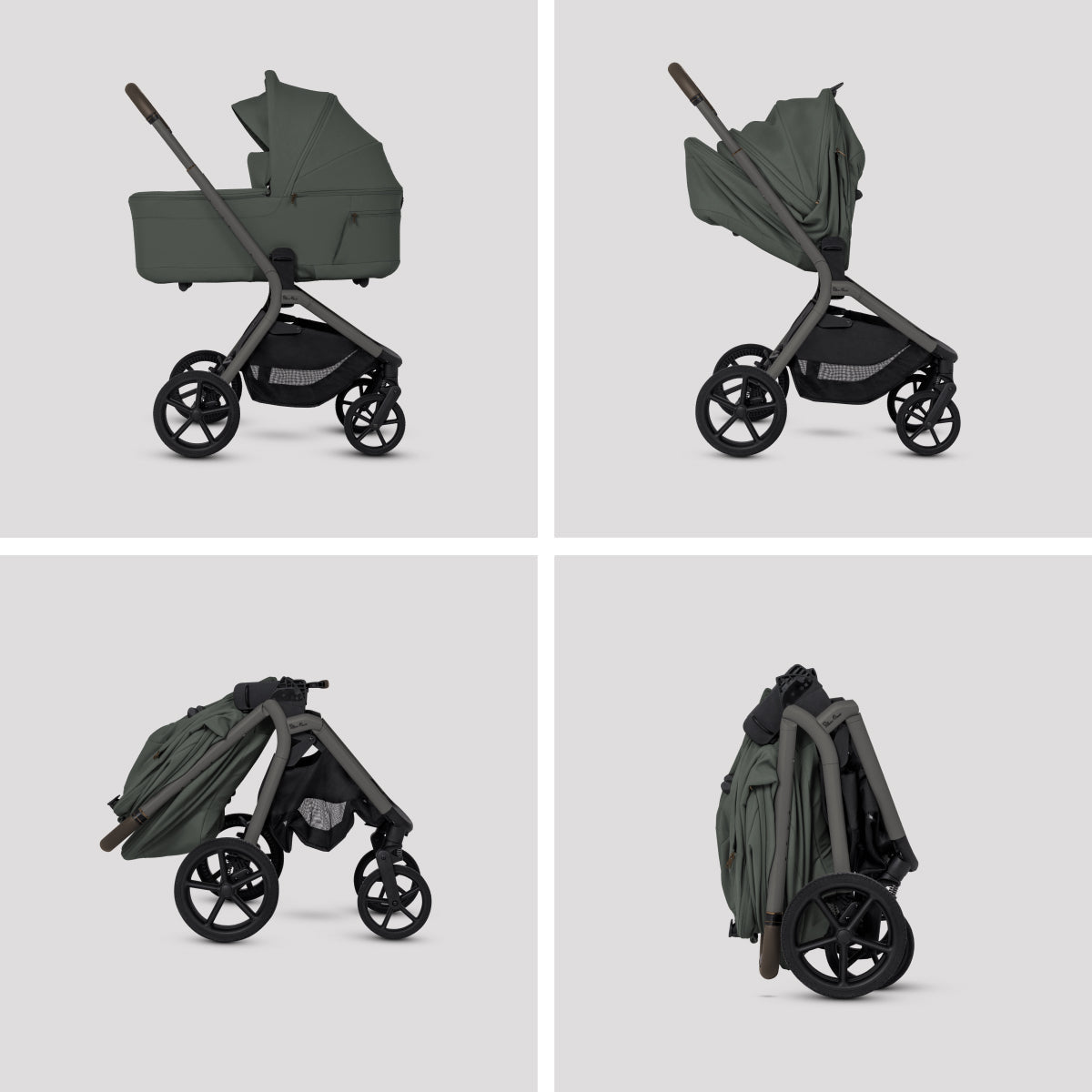 Silver Cross Breez Compact Stroller + Folding Bassinet Bundle