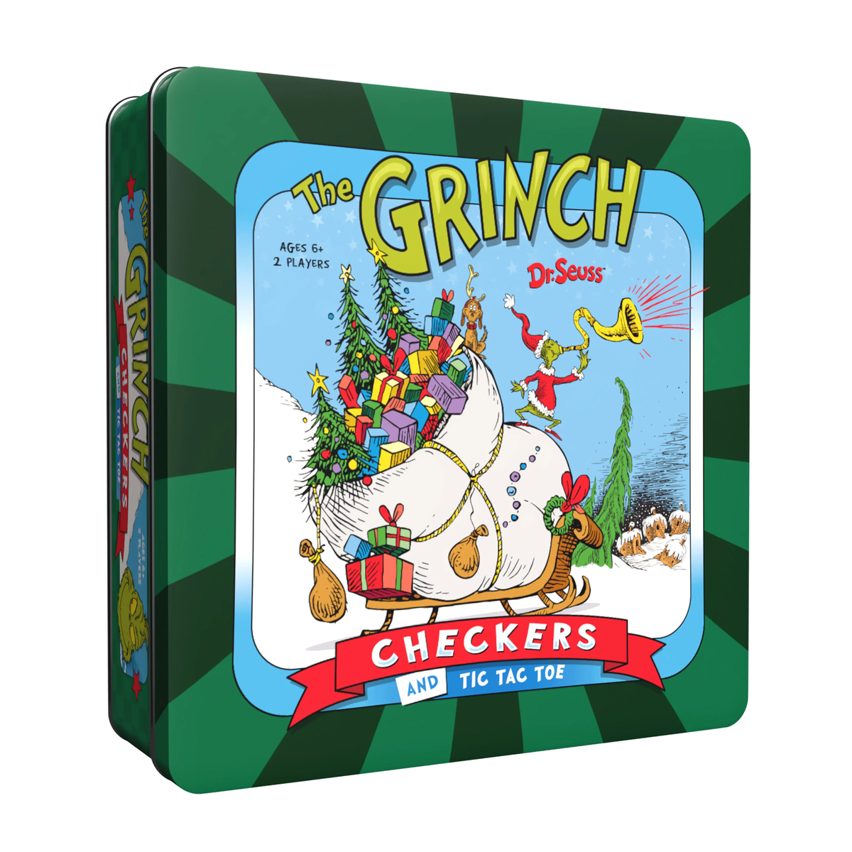 The Grinch Checkers and Tic Tac Toe Tin