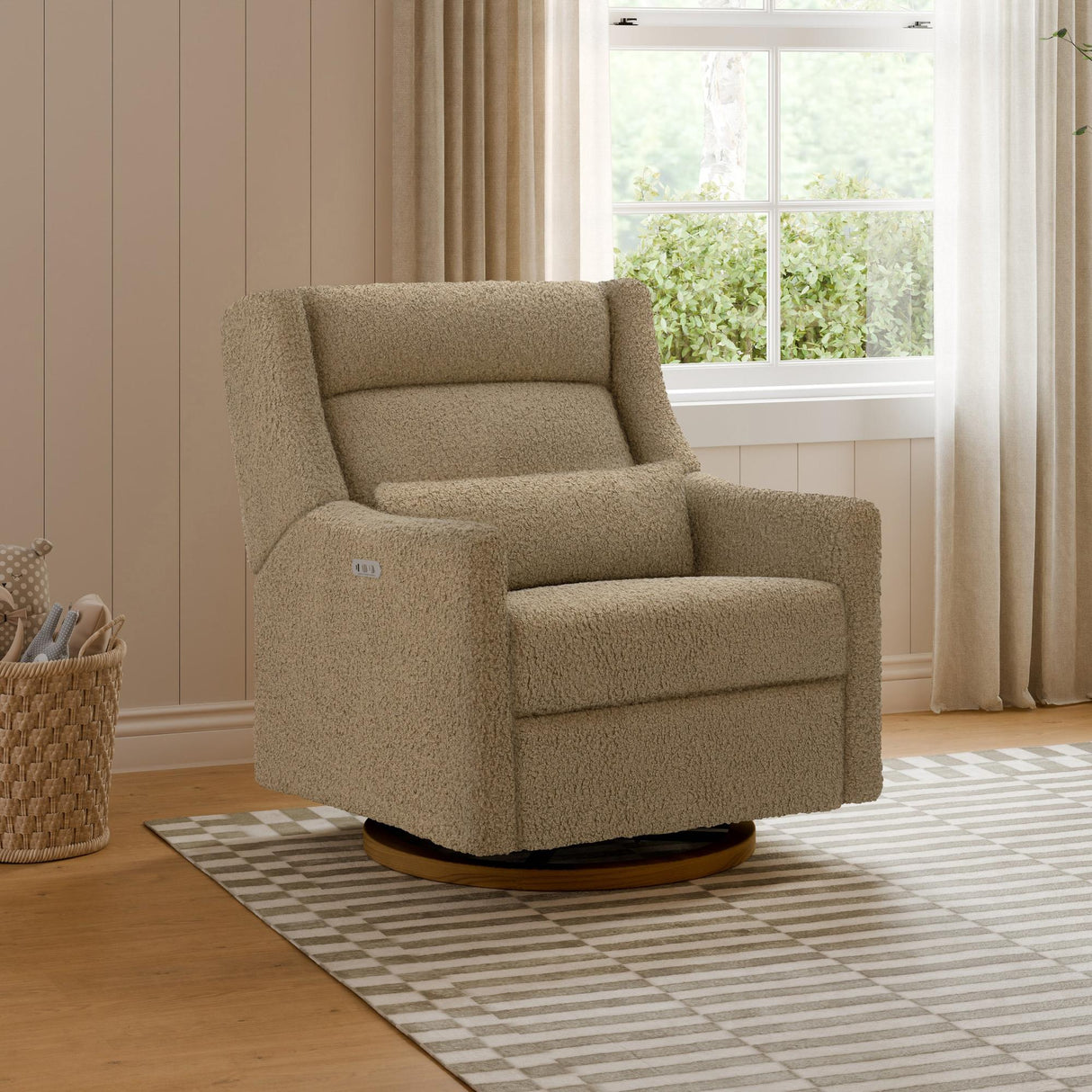 Babyletto Kiwi Plus Chair and a Half Power Recliner & Swivel Glider with Power Adjustable Headrest and USB Port