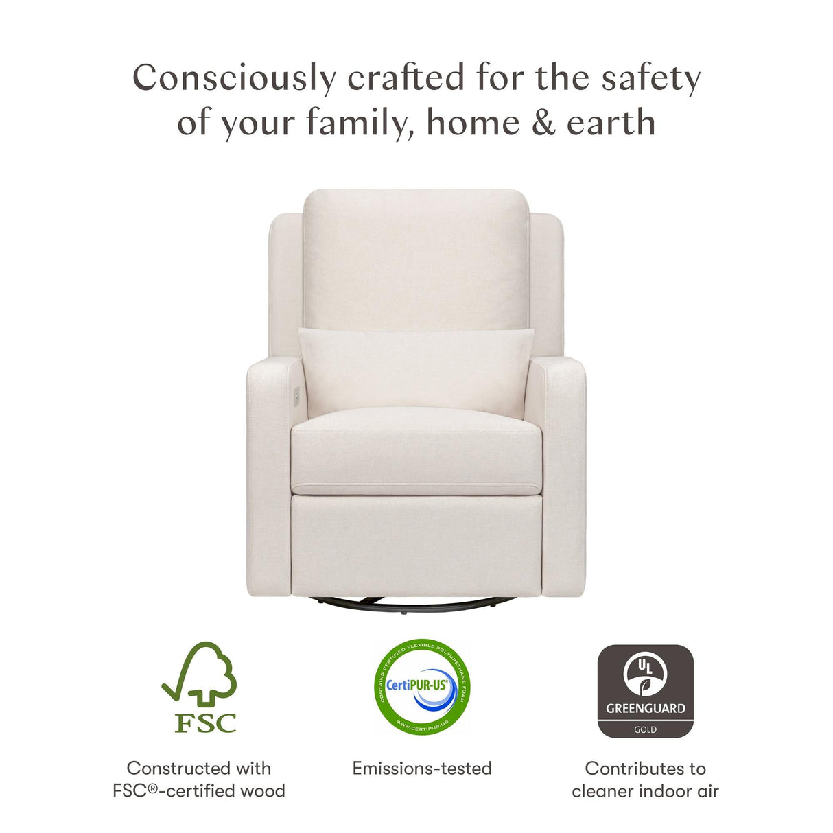 Babyletto Sigi Electronic Recliner and Glider with USB Port