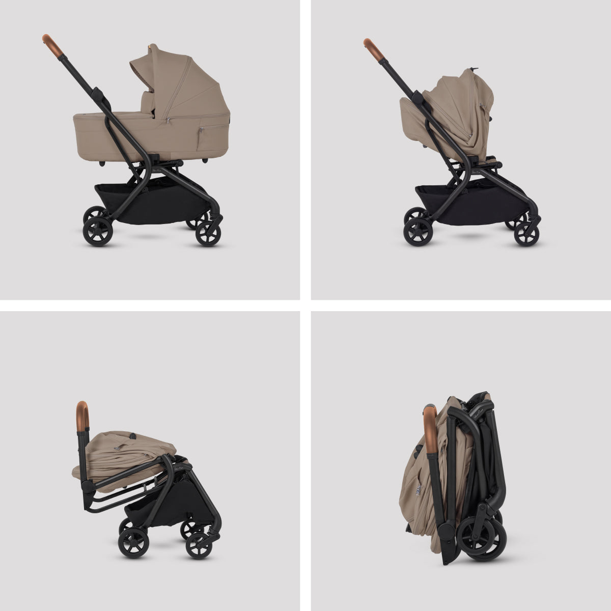 Silver Cross Nia Compact Stroller + Folding Bassinet Bundle