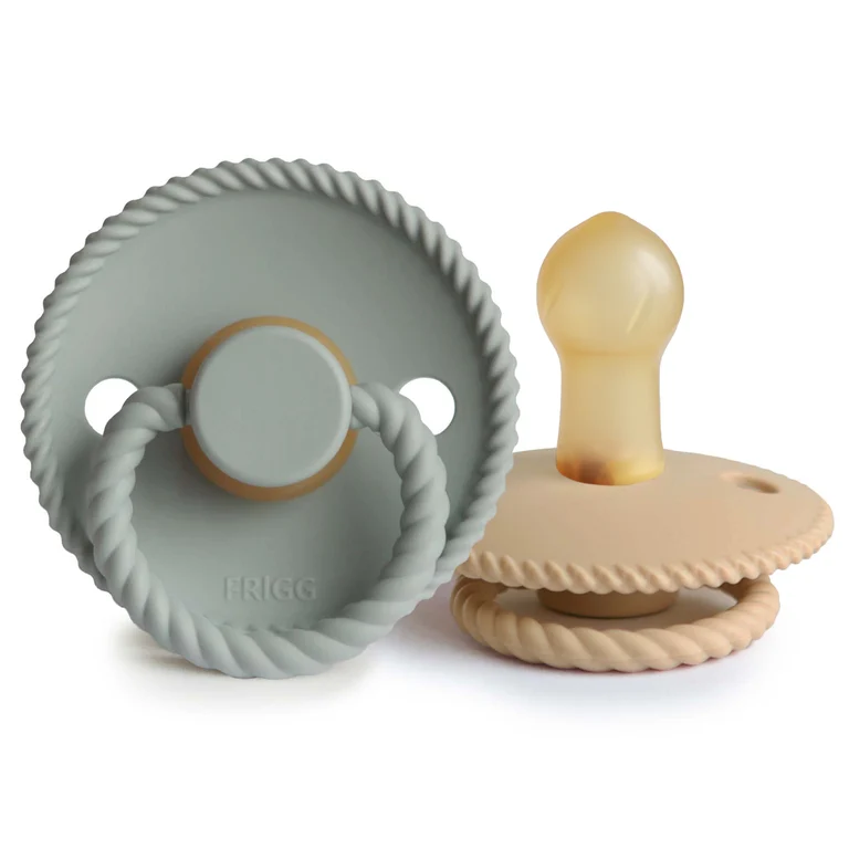 FRIGG Rope Natural Rubber Pacifier 2-Pack 0-6 Months