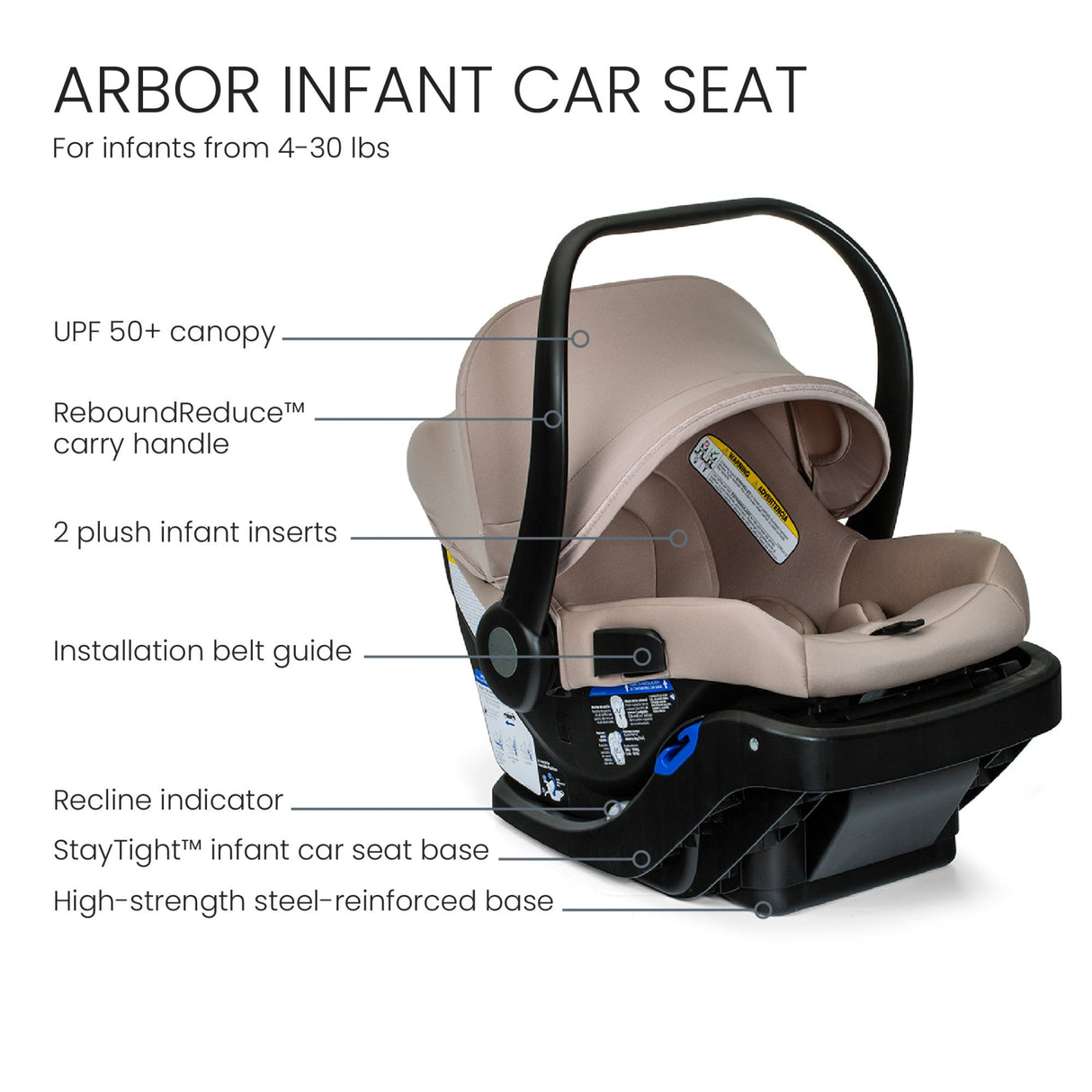Britax Phases Travel System with Arbor Infant Car Seat + StayTight Base