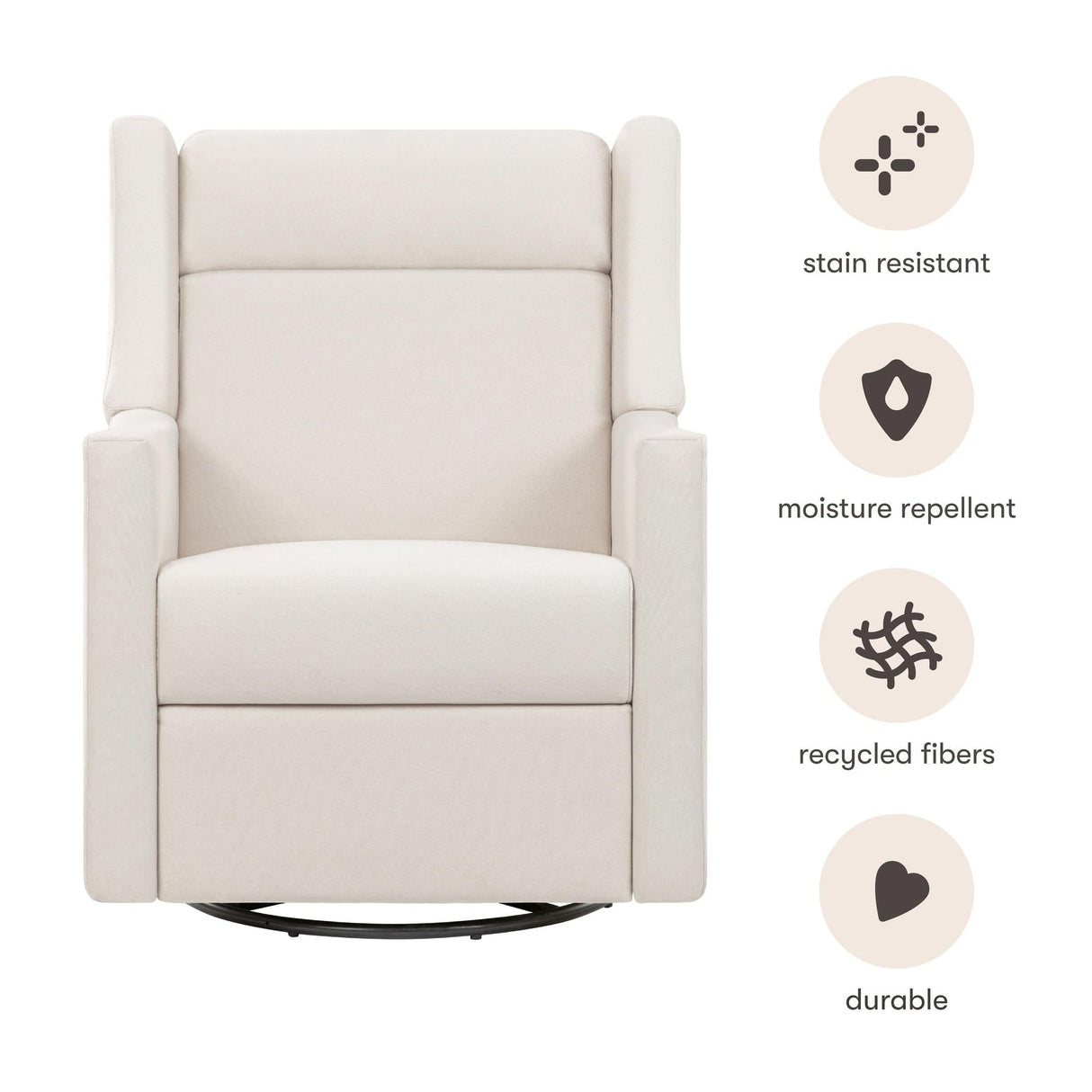 Babyletto Kiwi Deluxe Power Recliner & Swivel Glider with Heat and Massage