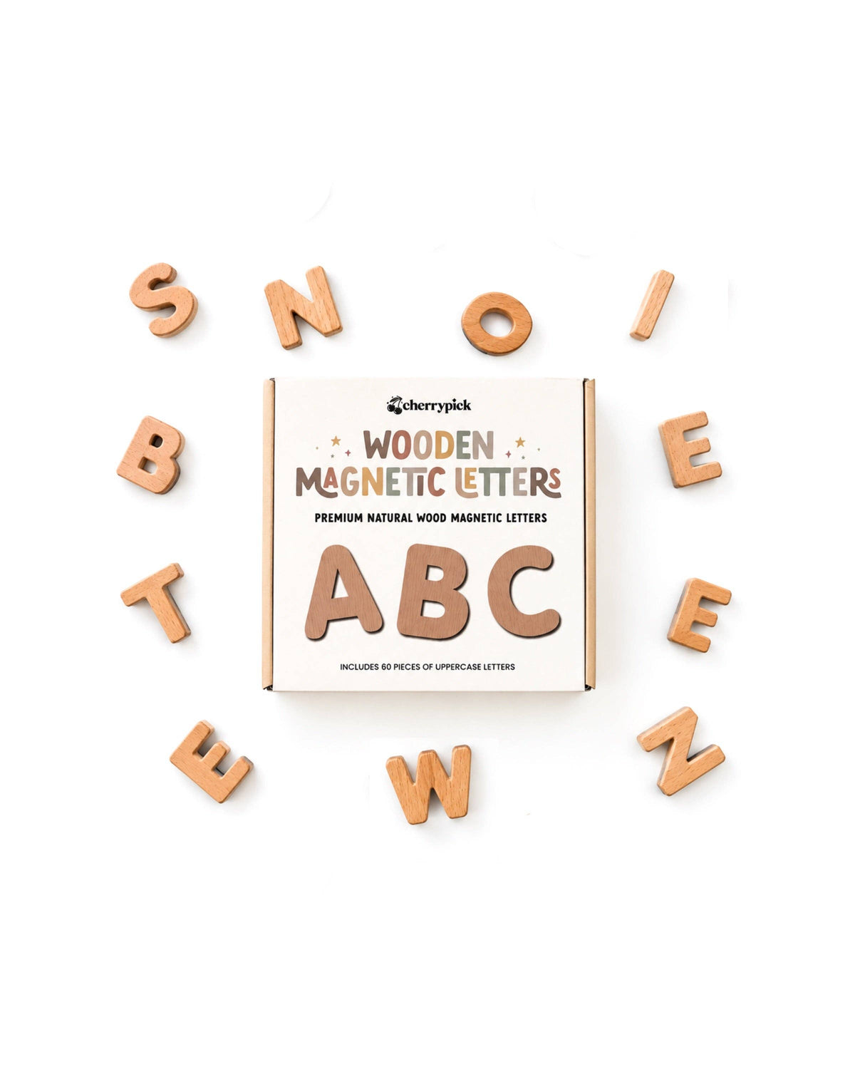 Wooden Magnetic Letters Set (60 pcs)