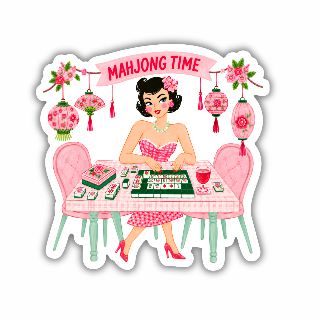 Mahjong Time Sticker | Mahjong Player Gift