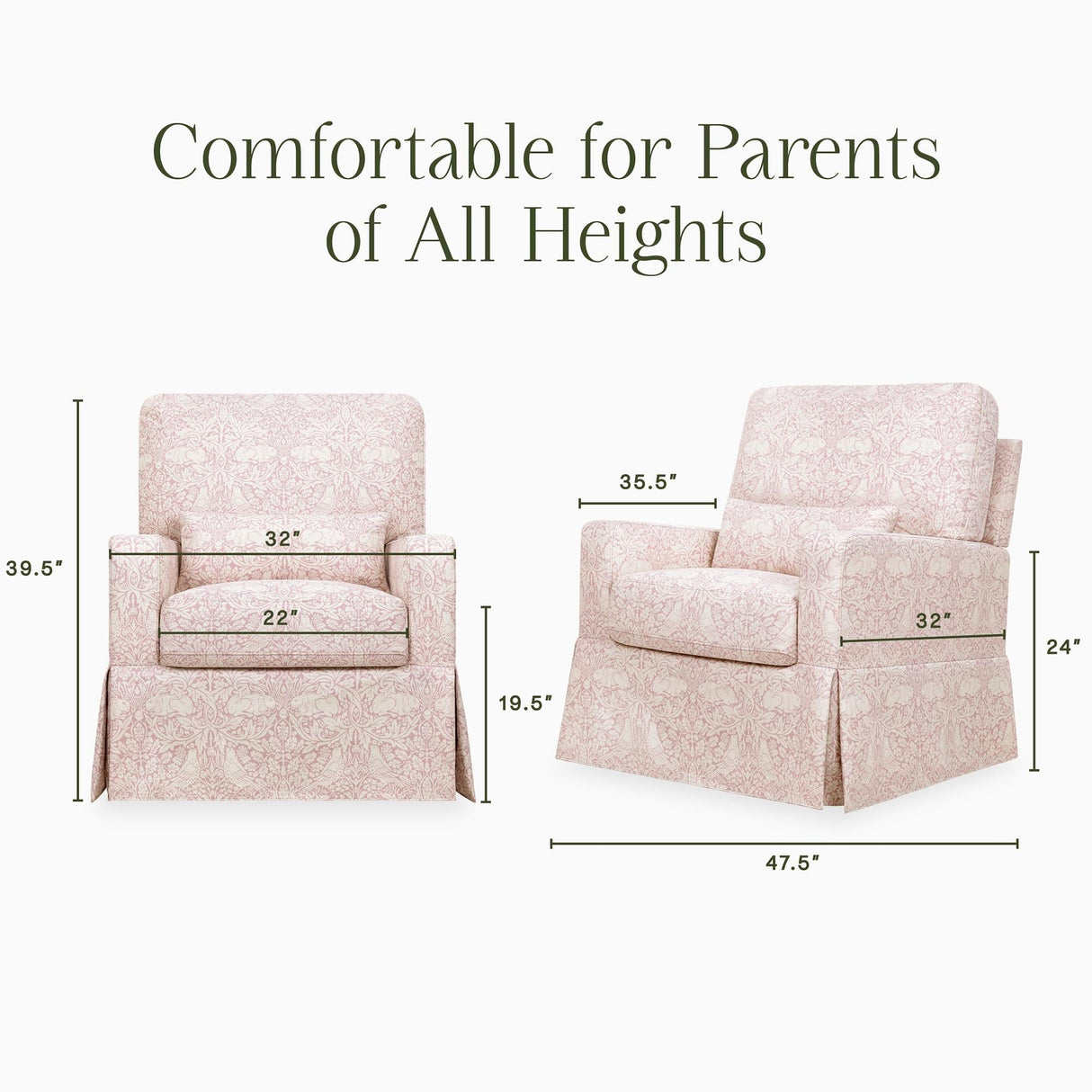 Morris & Co. x Namesake Crawford Pillowback Comfort Swivel Glider