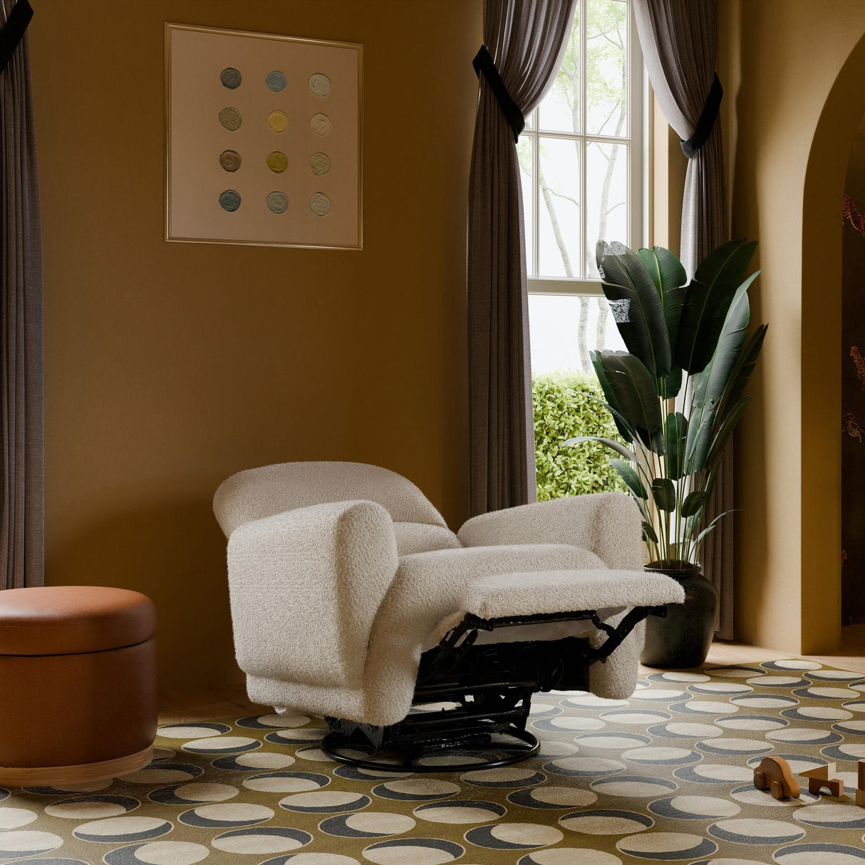 Babyletto Rainbow Recliner and Swivel Glider in Teddy Loop
