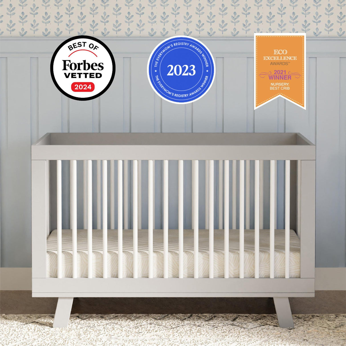 Babyletto Hudson 3-in-1 Convertible Crib with Toddler Bed Conversion Kit
