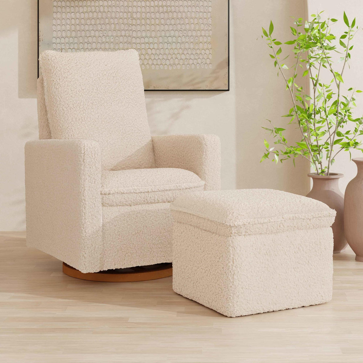 Babyletto Cali Storage Ottoman in Shearling