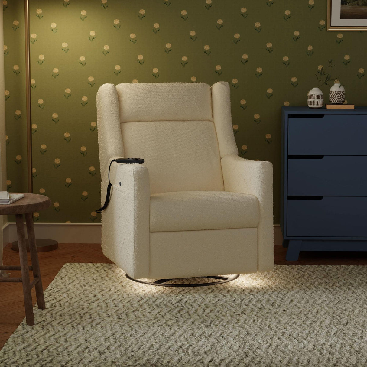 Babyletto Kiwi Deluxe Power Recliner & Swivel Glider with Heat and Massage