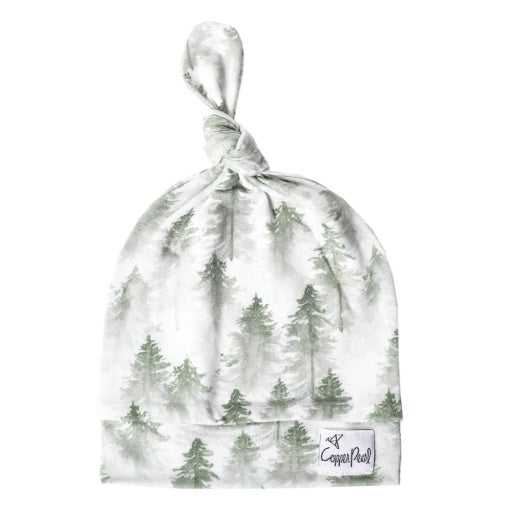 TOP KNOT HAT - EVERGREEN