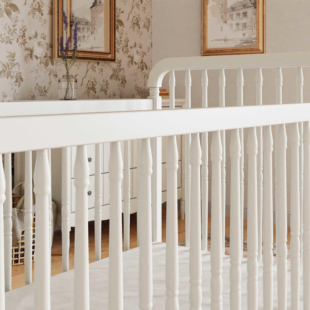 Namesake Liberty 3-in-1 Convertible Spindle Crib with Toddler Bed Conversion Kit