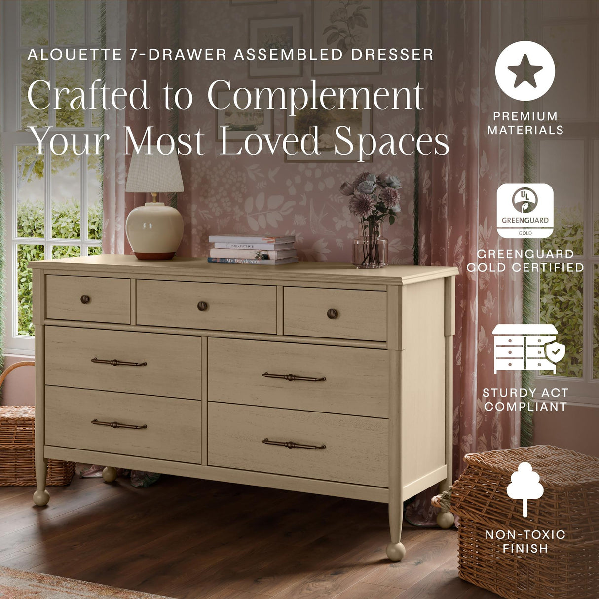 Namesake Alouette 7-Drawer Wide Dresser (56”)