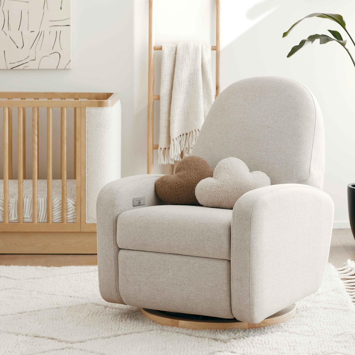 Babyletto Nami Electronic Recliner and Swivel Glider Recliner with USB port