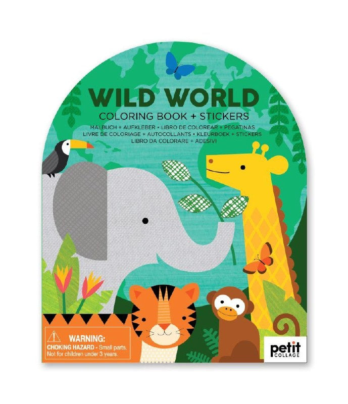Coloring Book w Stickers Wild
