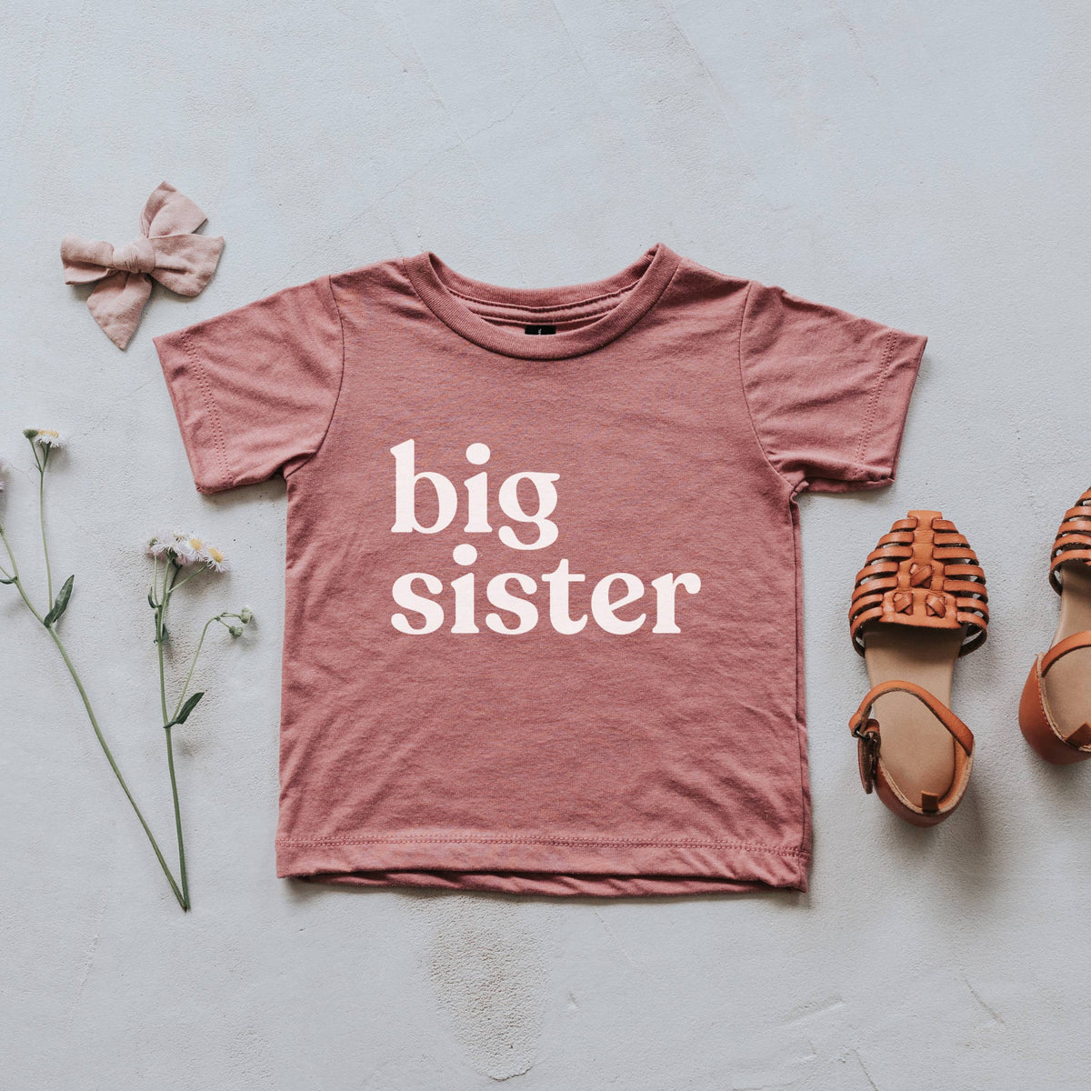 Mauve Big Sister Kids Tee