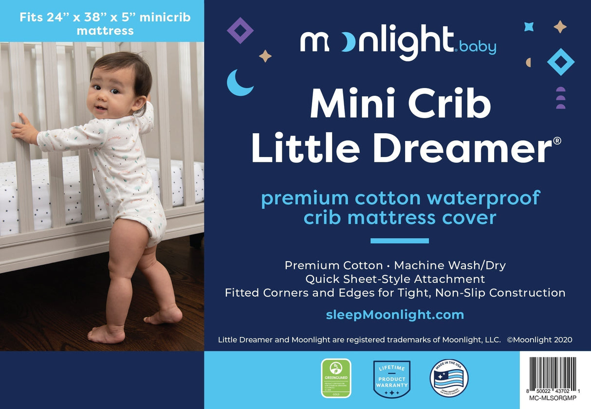 Moonlight Mini Crib Little Dreamer Premium Cotton Waterproof Mattress Cover