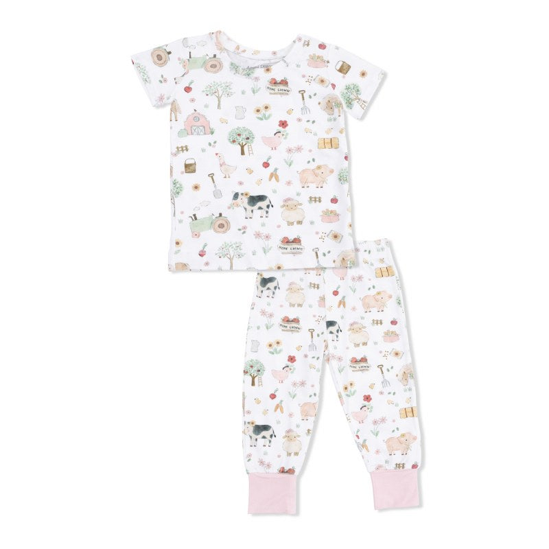 PJ Set Farm Animals Pink