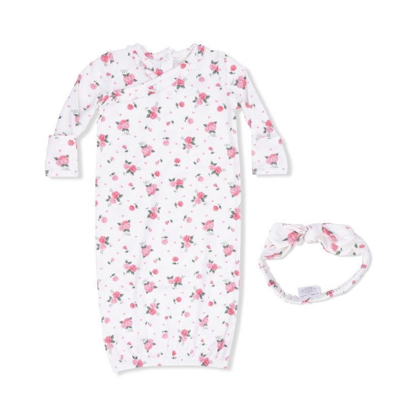 Gown Set Pink Rosettes