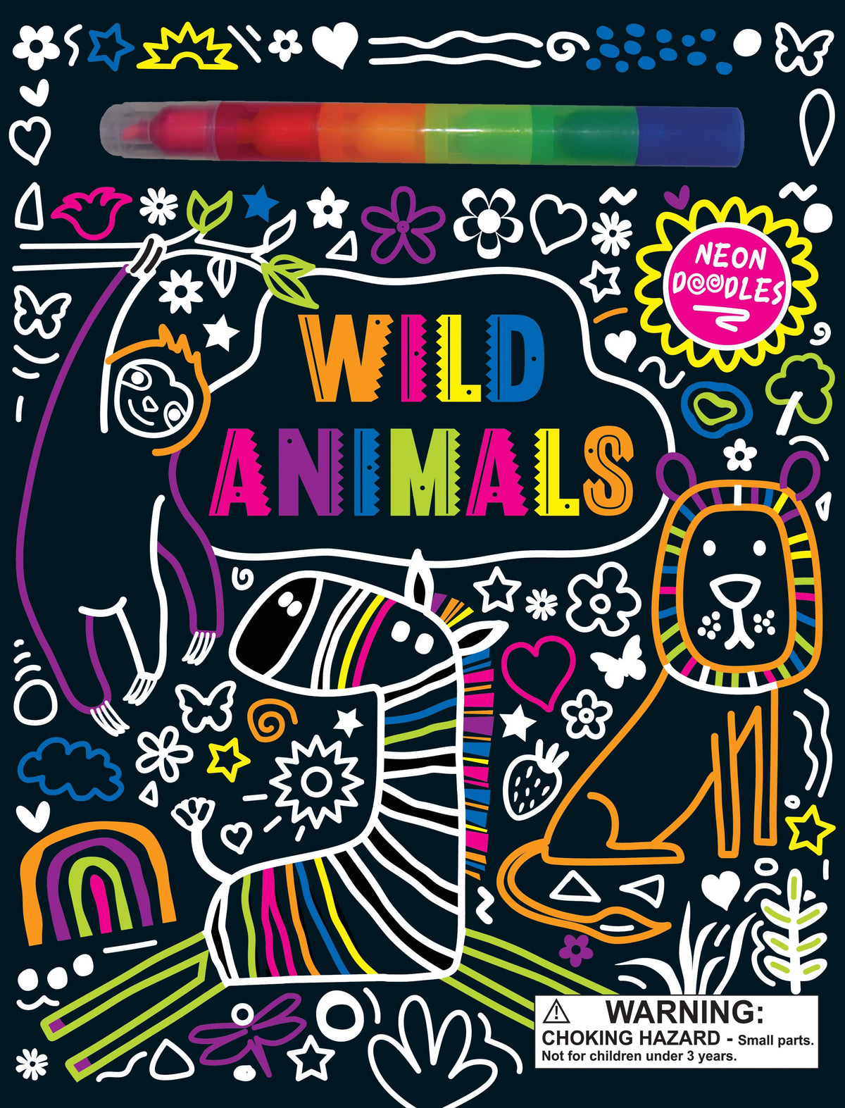 Neon Doodles Books - Wild Animals