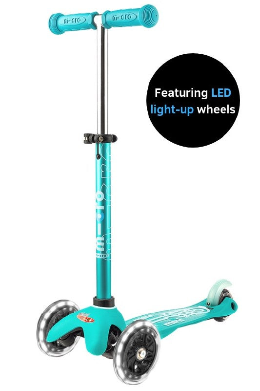 Micro Mini LED Scooter Aqua