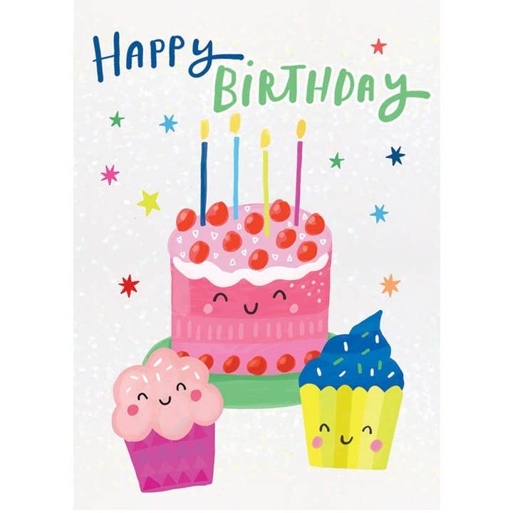 Birthday Octopus Glitter Card