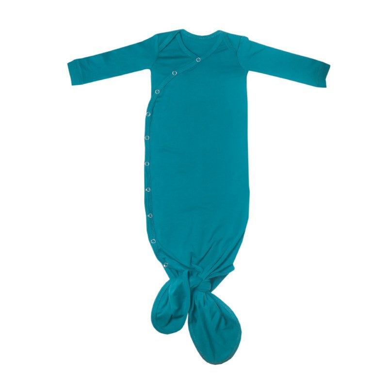 Newborn Knotted Gown Steel