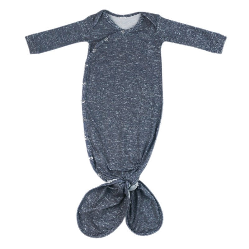 Newborn Knotted Gown Denim