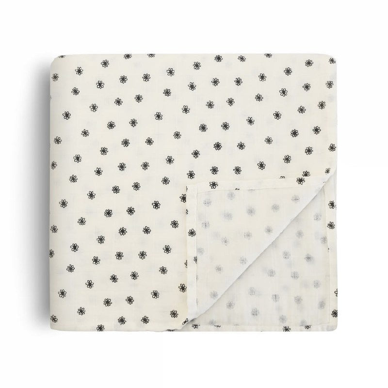 Muslin Swaddle Black Daisy