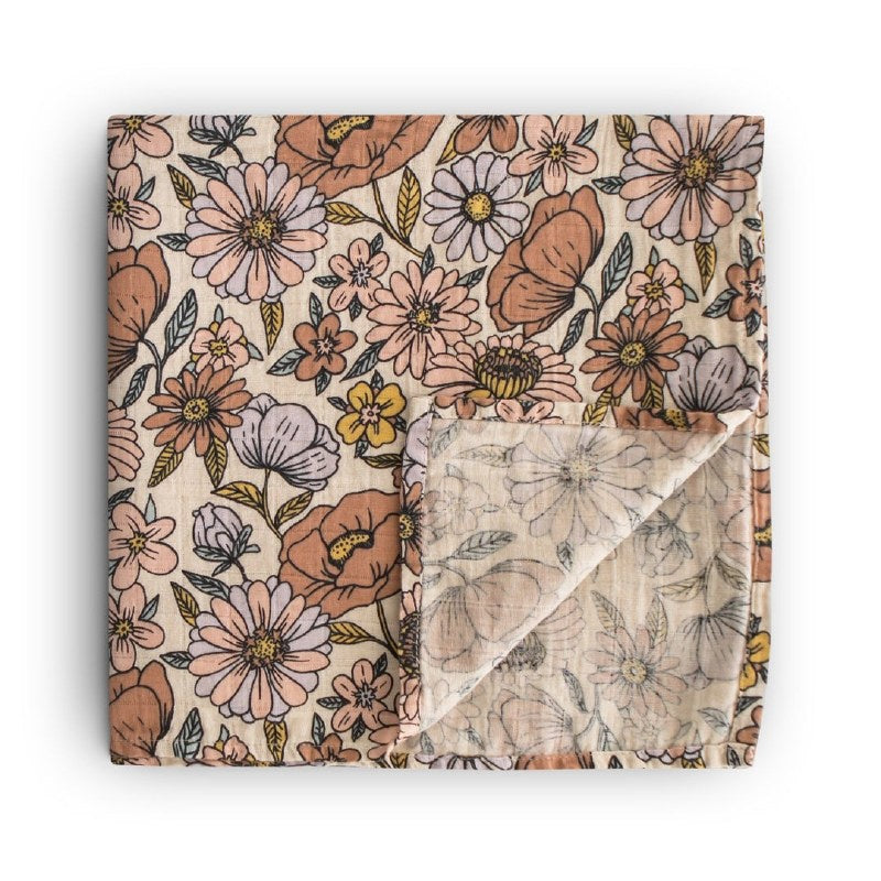 Muslin Swaddle Retro Flowers
