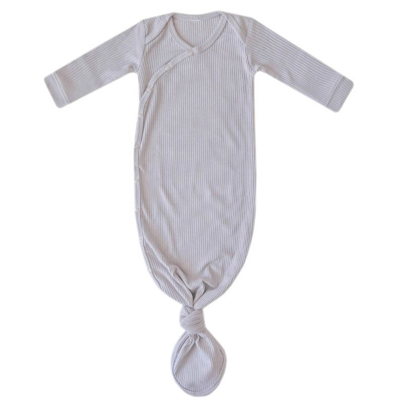 Newborn Knotted Gown Ash