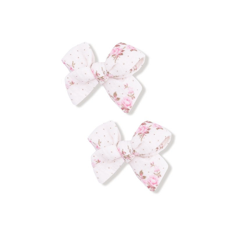 Belle Rosette Bow Clips