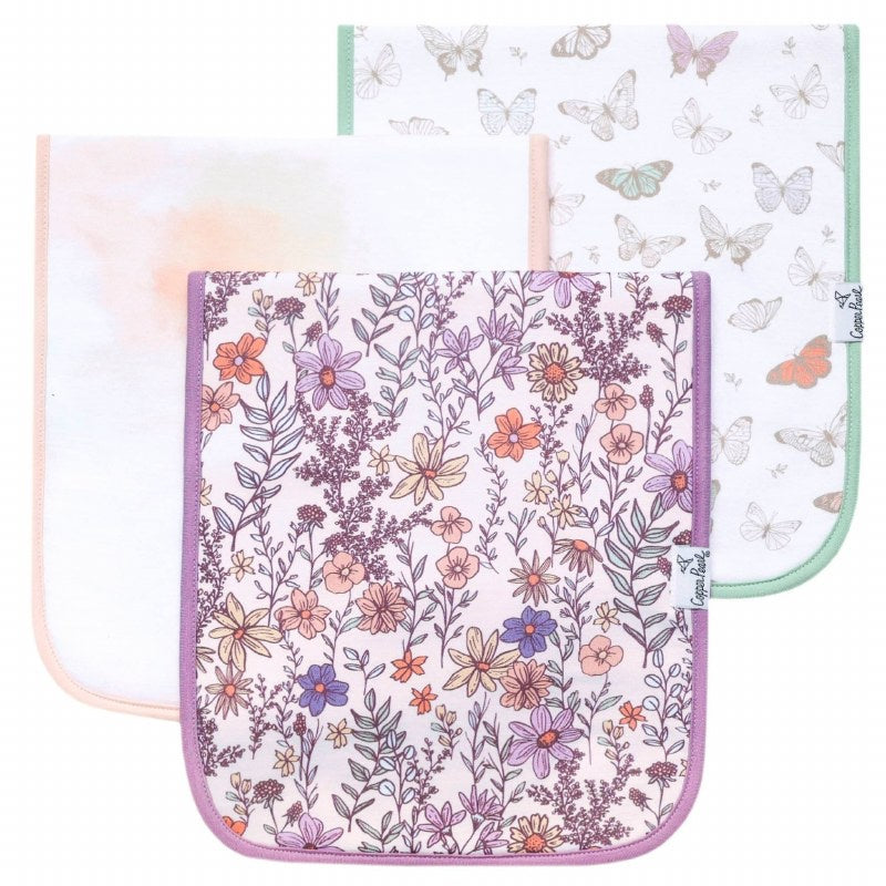 3 PACK PREMIUM BURP CLOTHS - FLORA