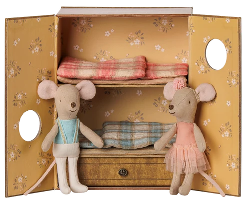 Ballet mice in dance studio, Little sister and brother